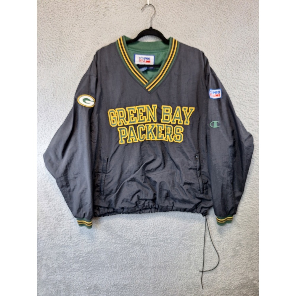 Green Bay Packers‎ Jacket Mens Large Black Champion Pro Line NFL Football Sports
